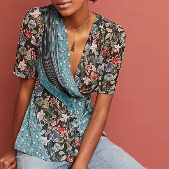 Anthropologie wrap Blouse small - Picture 1 of 4